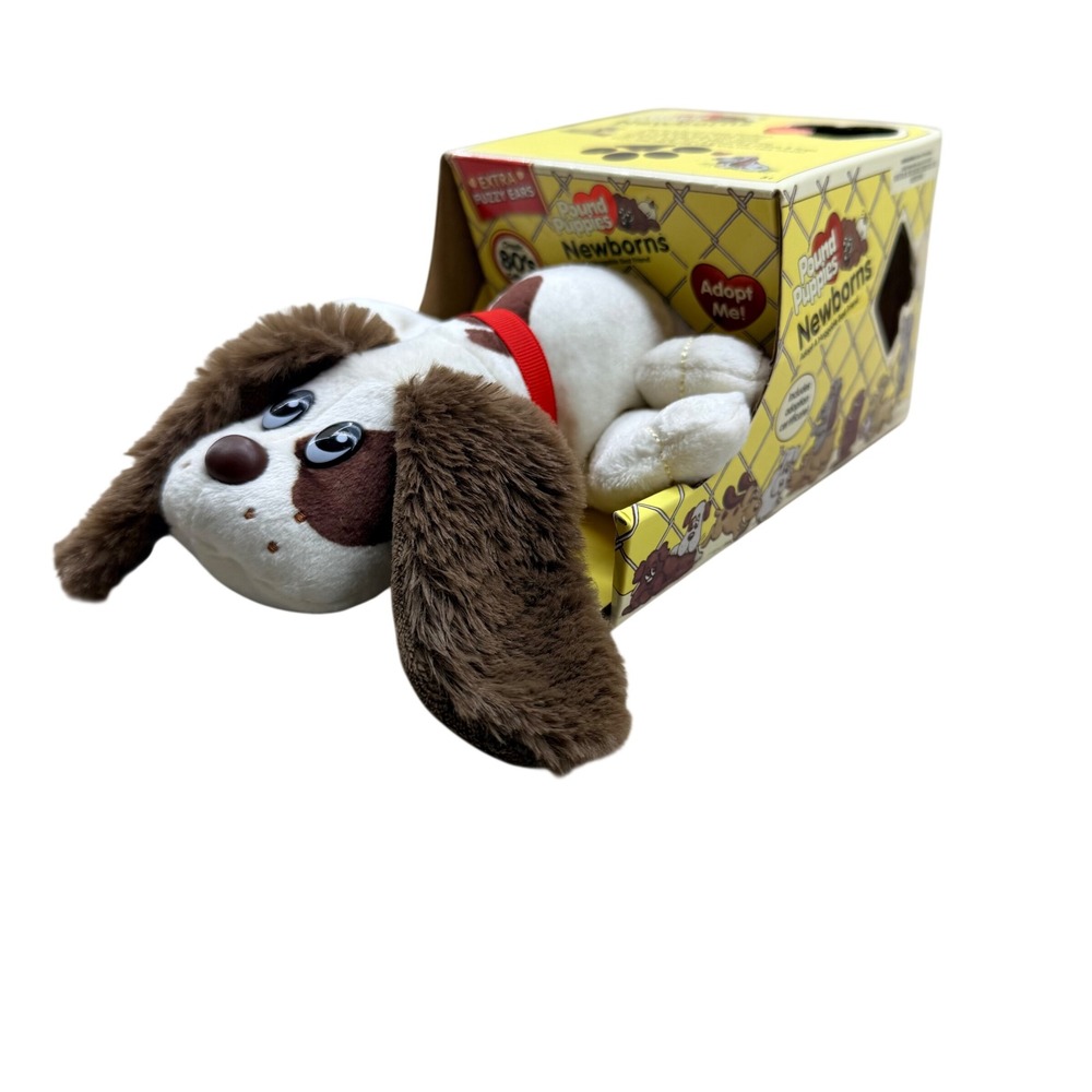 Pound Puppies Newborns Plush White Brown Spotted Dog Basic Fun 2022 NIB